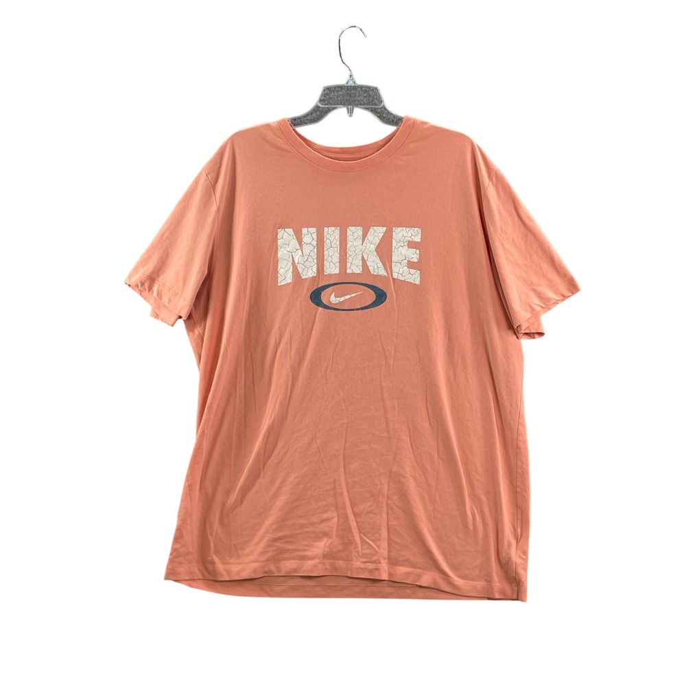 Nike T-Shirt Womens XXL Tall Peach Dri-FIT Graphic Short Sleeve Activewear Tee